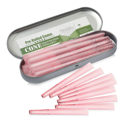 Розовая бумага для скручивания сигарет из органического риса размером 1 1/4 с наконечниками
